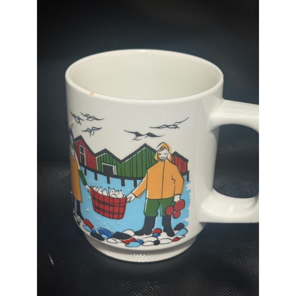 Vintage Figgjo Flint Norway Torskefiske Gerd Design Handpainted Fisherman Mug